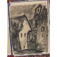 Vajda Júlia: Szentendrei utca toronnyal (1936)