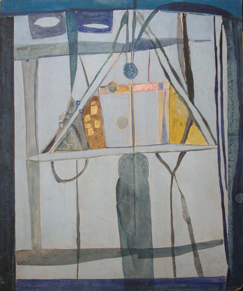 Nagy türkiz színpadkép