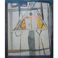 Nagy türkiz színpadkép